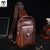 BULLCAPTAIN Men's Genuine Leather Chest Bag