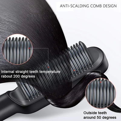 3-in-1 Straightening Comb Heated Hair Brush