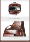 BULLCAPTAIN Men's Genuine Leather Chest Bag