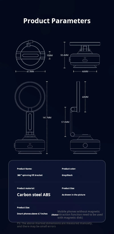 Magnetic Vacuum Adsorption Car Mount Mobile Phone