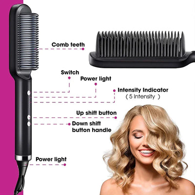 3-in-1 Straightening Comb Heated Hair Brush