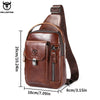 BULLCAPTAIN Men's Genuine Leather Chest Bag