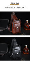 BULLCAPTAIN Men's Genuine Leather Chest Bag