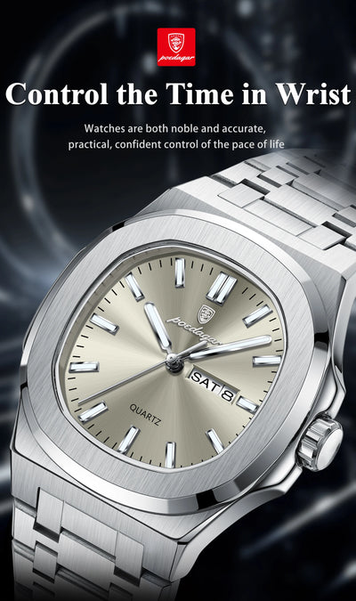 POEDAGAR Luxury Military Man Watch Square Waterproof Luminous